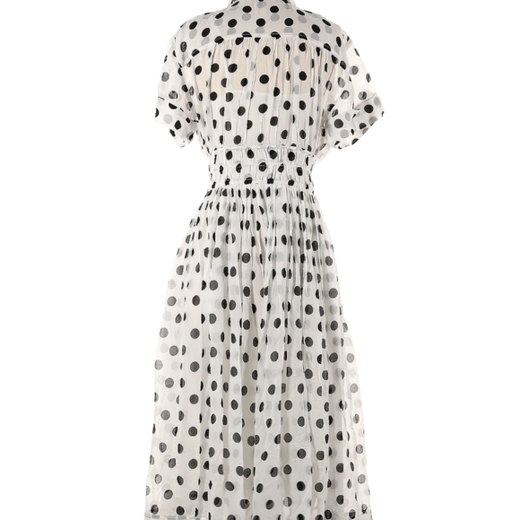 New J.Crew Elena Shirt Dress Shirtdress in Dot Chiffon 4 - Picture 5 of 6